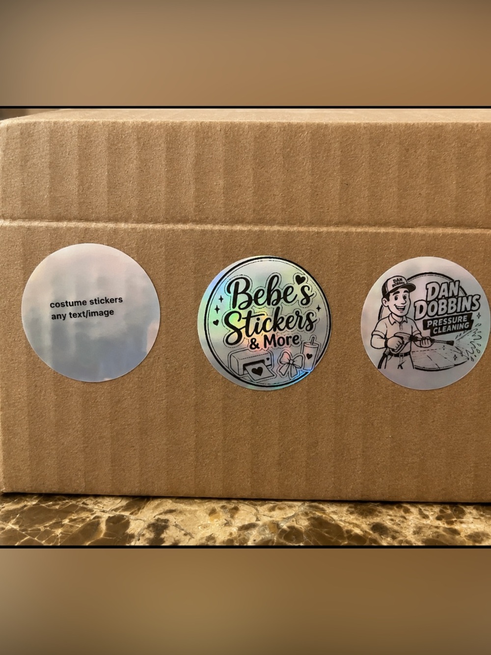 Handmade custom holographic round stickers